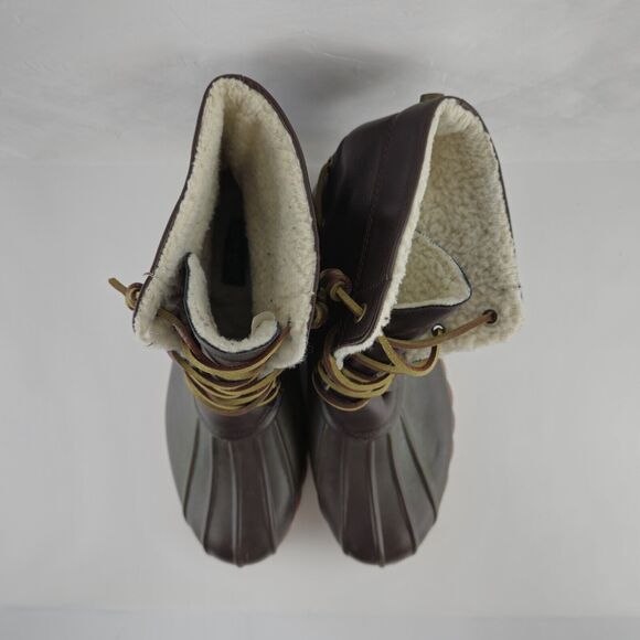 Seven7 Boots Womens 9 Rubber Duck Boots Faux Leather Sheepskin Lining - Picture 7 of 13